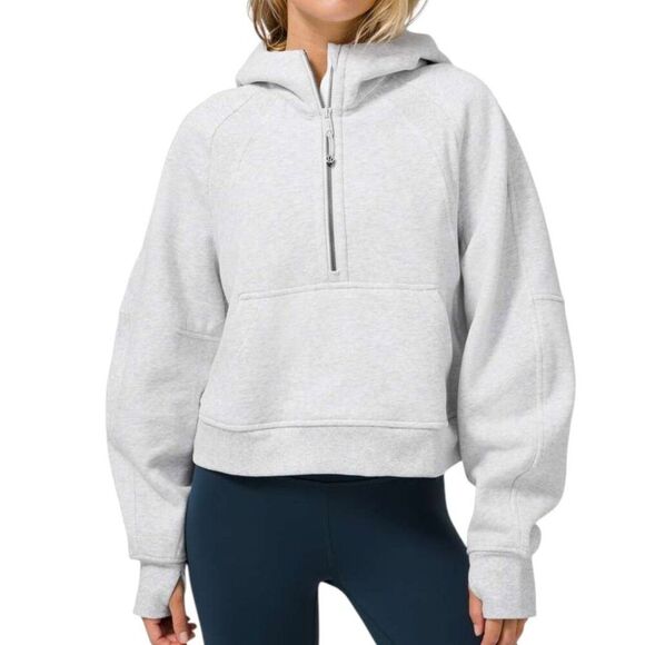 lululemon athletica Tops - Lululemon Scuba Oversized 1/2 Zip Hoodie *Heathered Core Ultra Light Grey